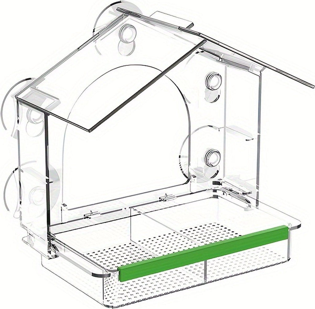 Birdhouse for on or attached to the window, Birdhouse with Suction Cups, Bird Feeder Transparent Window, Feeding Station, Includes Suction Cups