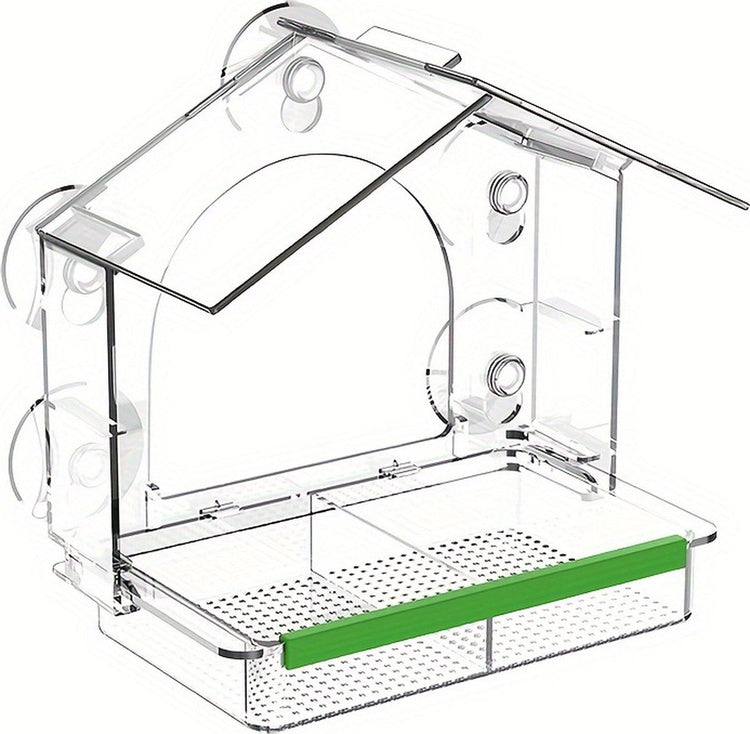 Birdhouse for on or attached to the window, Birdhouse with Suction Cups, Bird Feeder Transparent Window, Feeding Station, Includes Suction Cups