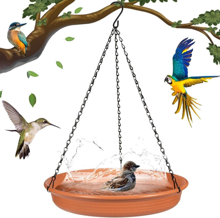 bird drinking bowl, outdoor bird baths, Hanging bird bath, 24CM, for Attracting and Watching Small Wild Birds from Your Window at Home