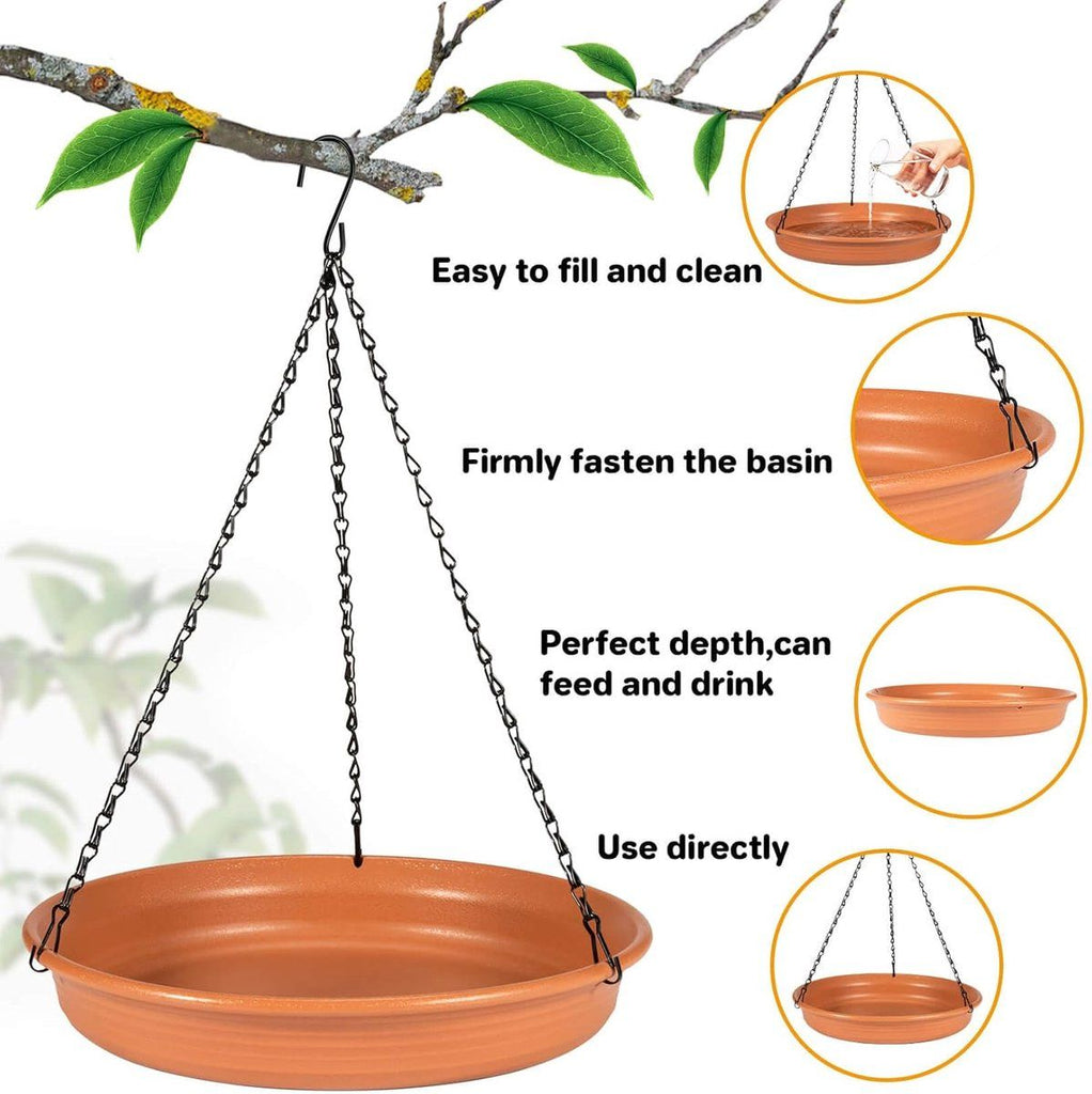 bird drinking bowl, outdoor bird baths, Hanging bird bath, 24CM, for Attracting and Watching Small Wild Birds from Your Window at Home