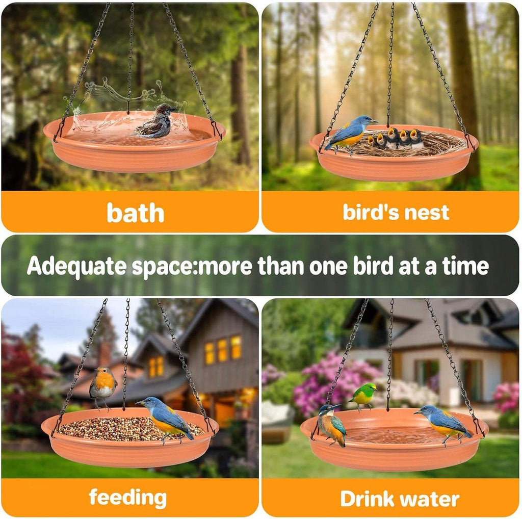 bird drinking bowl, outdoor bird baths, Hanging bird bath, 24CM, for Attracting and Watching Small Wild Birds from Your Window at Home