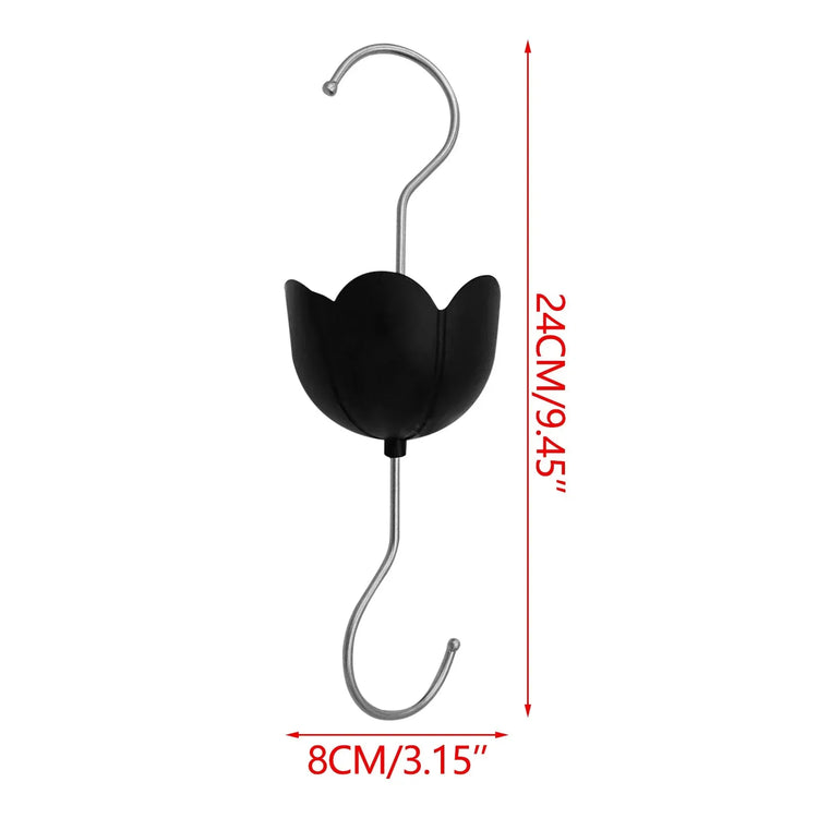 Large Diameter Ant Moat Cup Clear Reservoir Hard Plastic Stainless Hook Heavy-Duty Ant Guard for Hummingbird Feeder Garden Outdoor Backyard Decoration