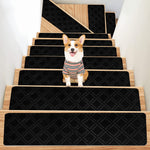 Stair Treads for Wooden Steps, Soft Stair Treads, 8 x 30 Inch Reusable Carpet Stair Treads, Washable Stair Runners for Wooden Steps Non Slip Stair Rugs #12_Gray