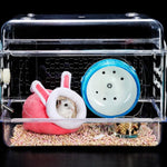 Small Pet Bed, Pig Christmas Bed Warm Hedgehog Hideout Cotton House Sleeping Nest Cage Accessories for Small Animal Habitat Supplies for Hamster Sugar Glider Squirrel Bearded Dragon, Pink Yellow