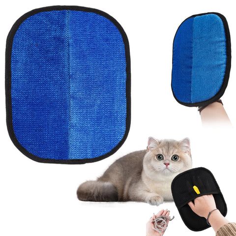 1 Pair Double-Sided Pet Grooming Gloves, Reusable Hair Removal Mitts for Cats and Dogs, Sofas, Clothing and Car Seats, Green, 18.5 x 24 cm