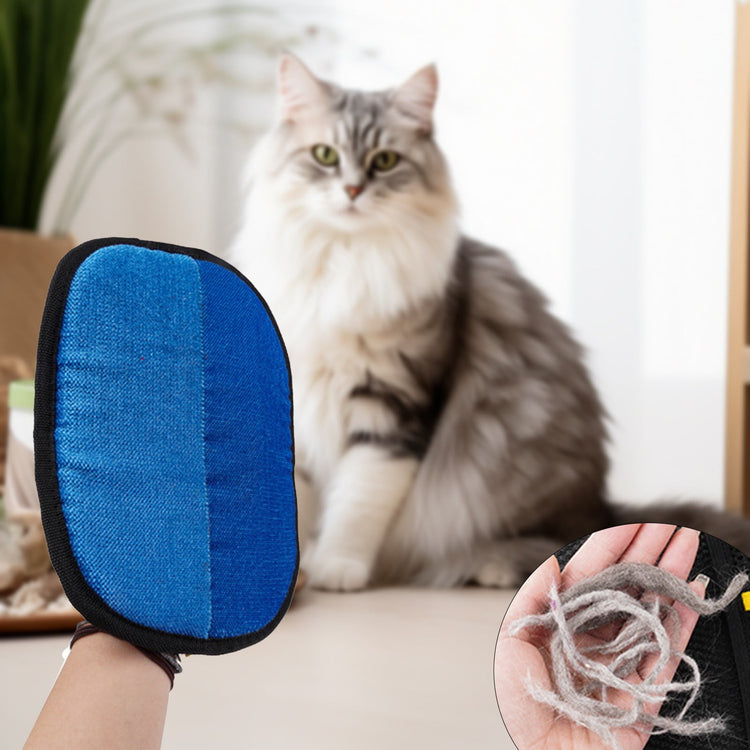 1 Pair Double-Sided Pet Grooming Gloves, Reusable Hair Removal Mitts for Cats and Dogs, Sofas, Clothing and Car Seats, Green 1, 18.5 x 24 cm