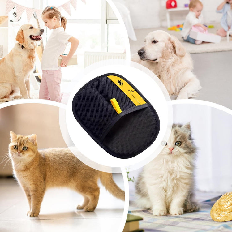 1 Pair Double-Sided Pet Grooming Gloves, Reusable Hair Removal Mitts for Cats and Dogs, Furniture, Clothing and Car Seats