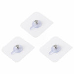 Self Adhesive Picture Hooks, Heavy Duty Picture Hangers Without Nails, Wall Hooks for Hanging, Transparent Waterproof Frame Hangers, Sticky Hook for Bathroom Kitchen, 3 Pcs, 2.4x2.4 2.4" x 2.4" White/2 Pcs