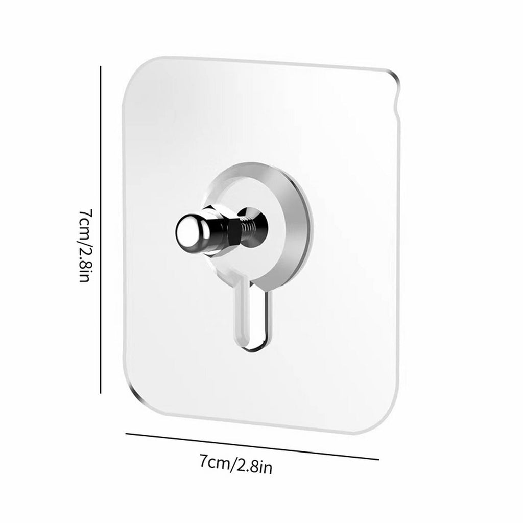 Self Adhesive Picture Hooks, Heavy Duty Picture Hangers Without Nails, Wall Hooks for Hanging, Transparent Waterproof Frame Hangers, Sticky Hook for Bathroom Kitchen, 3 Pcs, 2.4x2.4 2.8" x 2.8" White/3 Pcs
