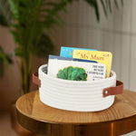1 Piece Small Cat Ears Toy Organizer, Woven Cotton Rope Basket, Decorative Nursery Bins & Boxes Gift Basket Empty for Pet Toy, White, 28 x 22 x 11 cm
