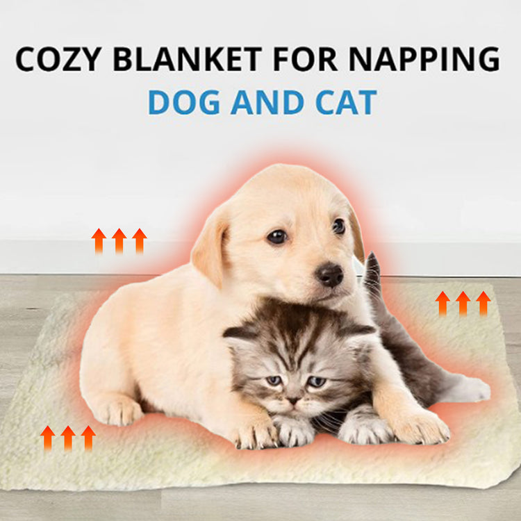 Self Warming Cat Dog Bed with Heat Storage Aluminum Foil,Machine Washable Pet Mat for Indoor Outdoor Use,No Electricity Needed for Cozy Warmth,Suitable for Pets Up to 25 Pounds
