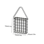 Square Suet Bird Feeder Cage, Heavy-Duty Iron with Protective Coating, Holds One Cake for Nuthatches and Chickadees, Easy-Clean Design, Rust-Resistant Outdoor Hanging Feeder for Backyard Birds Black