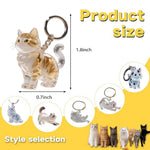 1 Piece Pet Hair Keepsake Keyring with Clear Memory Capsule, DIY Memorial Pendant for Fur, Ashes or Mementos, Blue and White Cat Design