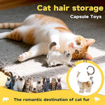 1 Piece Pet Hair Keepsake Keyring with Clear Memory Capsule, DIY Memorial Pendant for Fur, Ashes or Mementos, Grey Cat Design