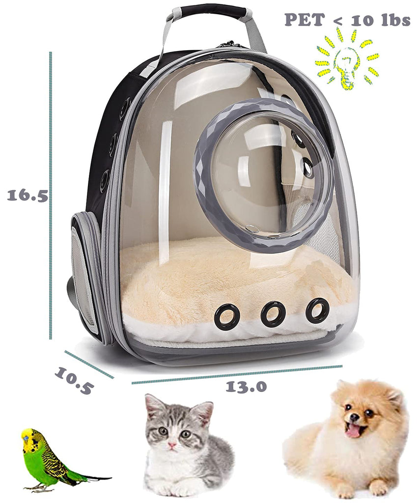 Pet Carrier Backpack with Clear Window, Breathable Travel Bag for Cats and Small Dogs, Hiking, Vet Visits and Transport, Black