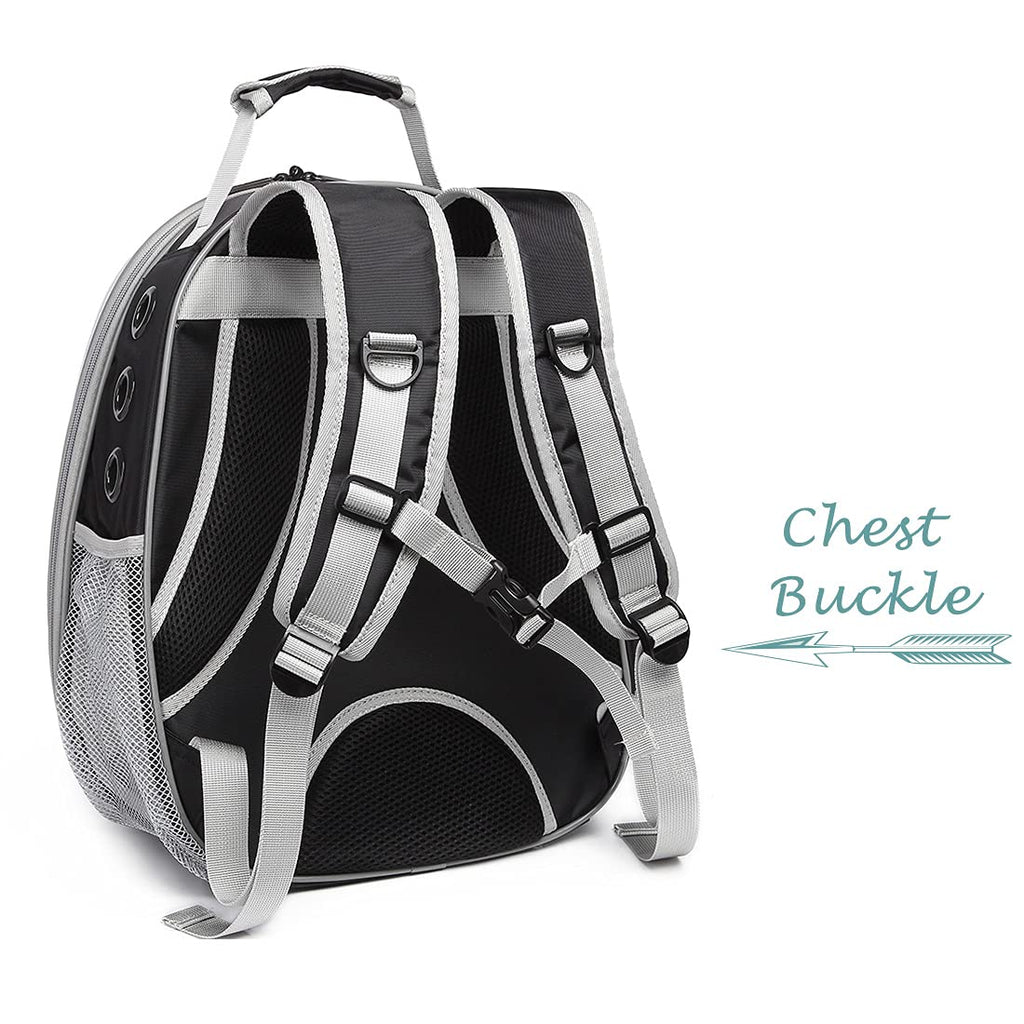 Pet Carrier Backpack with Clear Window, Breathable Travel Bag for Cats and Small Dogs, Hiking, Vet Visits and Transport, Black