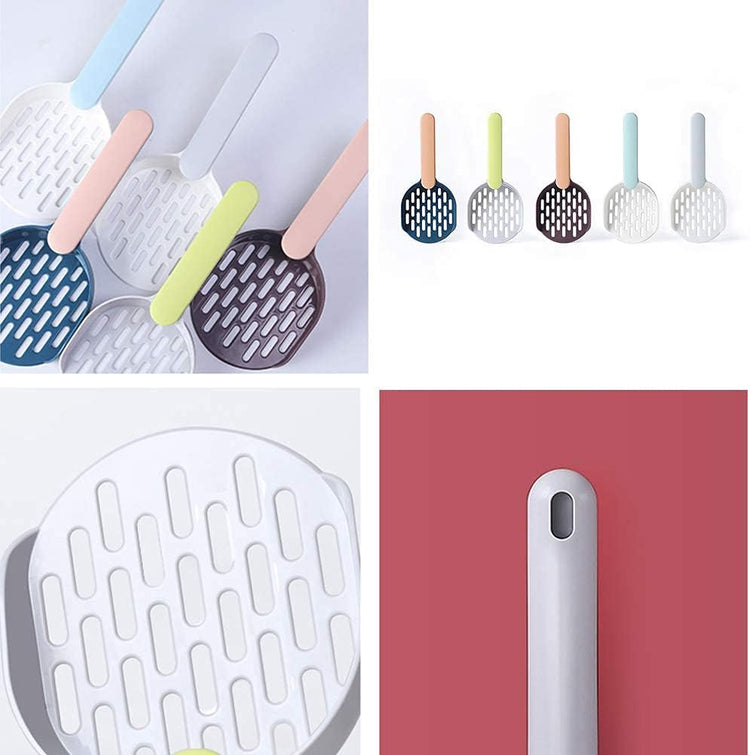 1 Piece Cat Litter Scoop with Open Holder and Storage Base, Durable Plastic Sifter for Hygienic Litter Box Cleaning, Blue