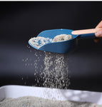 1 Piece Cat Litter Scoop with Enclosed Storage Holder, Durable Plastic Sifter for Hygienic Litter Box Cleaning and Tidy Floors, Blue