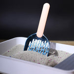 1 Piece Cat Litter Scoop with Enclosed Storage Holder, Durable Plastic Sifter for Hygienic Litter Box Cleaning and Tidy Floors, Blue