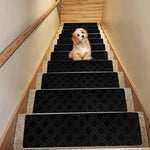4-Piece Non-Slip Stair Treads, Self-Adhesive Striped Carpet Mats, Absorbent & Quiet Step Pads, Can Be Cut to Fit, Washable for Indoor Staircase Safety\u200b\u200b Gray