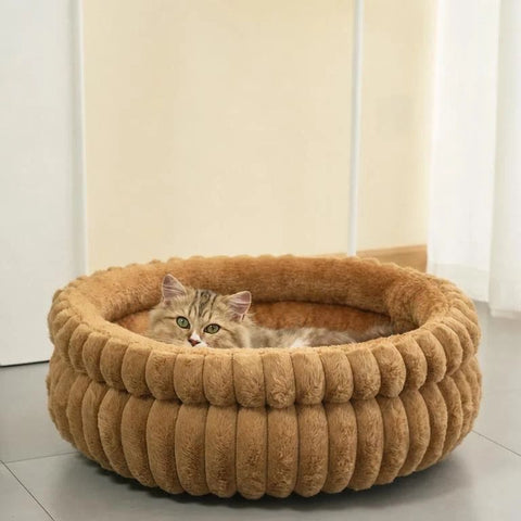 Cozy Four Season Notch Dog Bed, Pink M Size, Perfect Pet Relaxation Gift