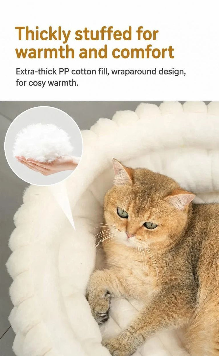 Cozy Four Season Notch Dog Bed, Pink M Size, Perfect Pet Relaxation Gift