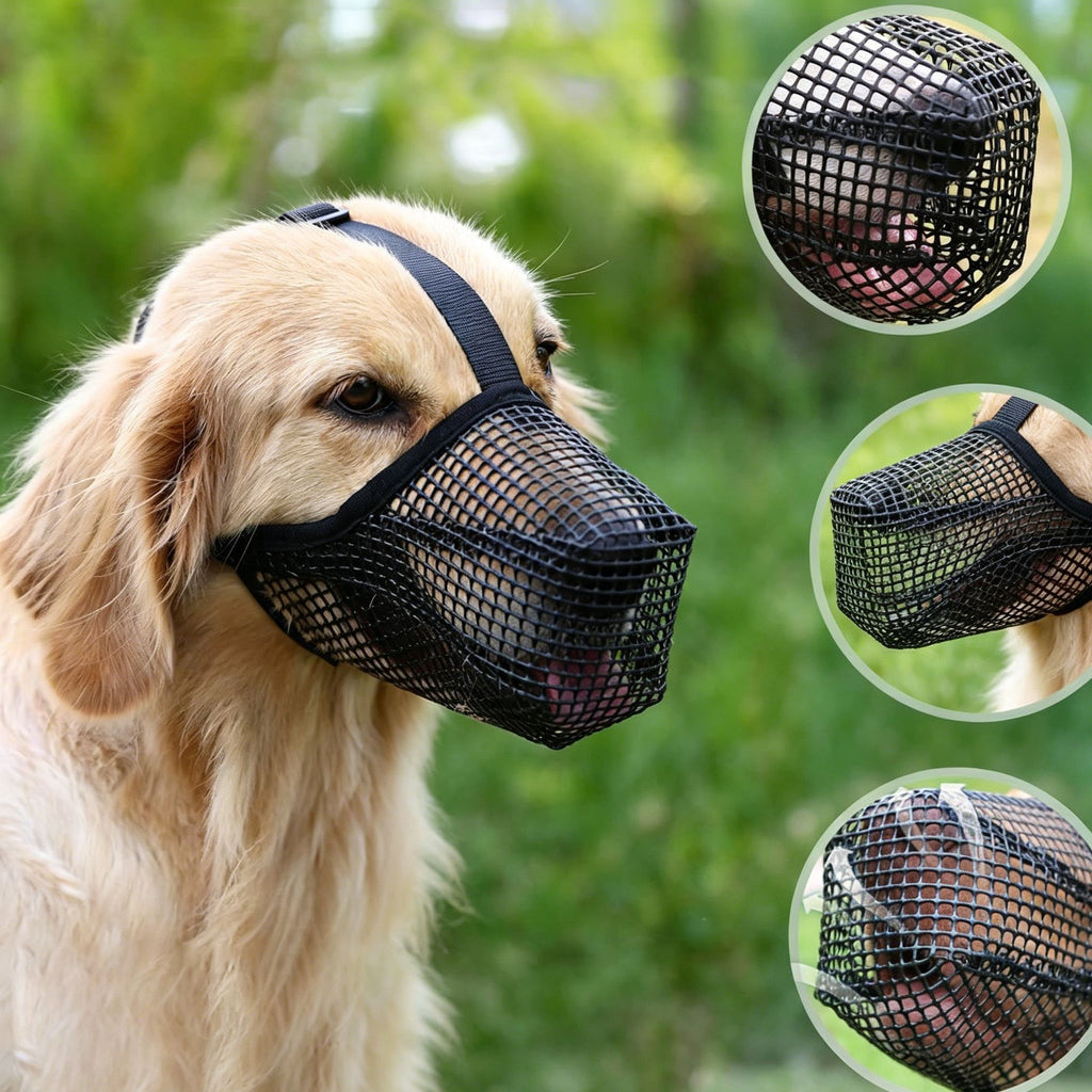 Black Mesh Dog Muzzle L, Drinkable