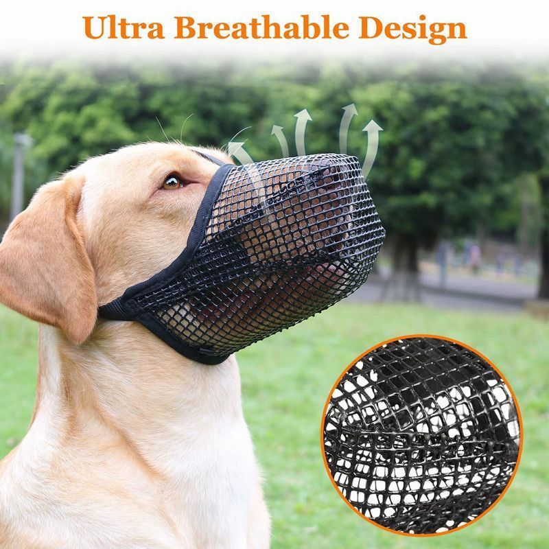 Black Mesh Dog Muzzle XL, Drinkable