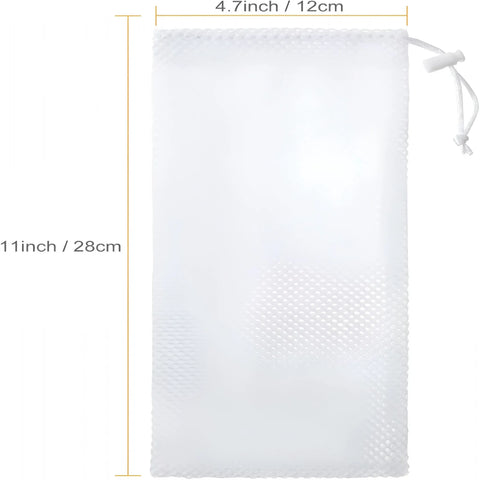 6 Pieces White Finch Sock Feeders, Thistle Seed Hanging Bird Feeder Bags for Outdoor Garden Yard Wild Birds, 4.7 x 11 in