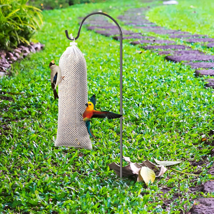 6 Pieces White Finch Sock Feeders, Thistle Seed Hanging Bird Feeder Bags for Outdoor Garden Yard Wild Birds, 4.7 x 11 in