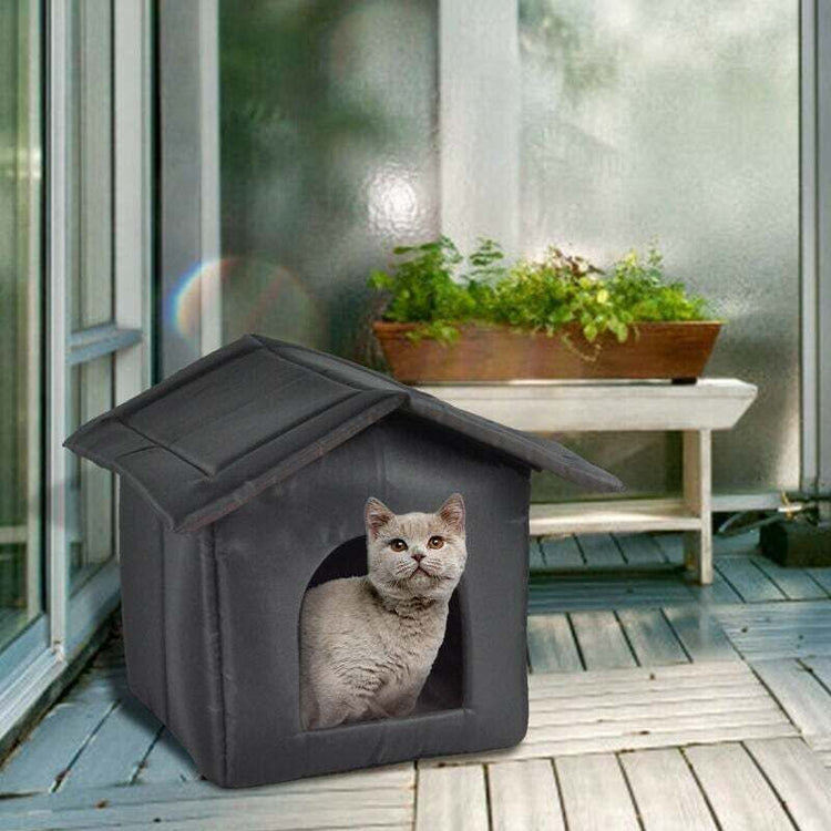 Waterproof Outdoor Cat House, Indoor Dog Kennel, Foldable Waterproof Cat Tent, Warm Oxford Fabric for Winter, M