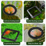 2 PCS Fish Feeding Ring, Aquarium Feeding Ring Automatic Goldfish Tank Feeder Dispenser Auto Live Betta Fish Vacation Feeder Floating Food Accessories for Turtle, Coral, Goldfish (Black)