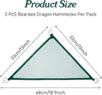 2Pcs Reptile Hammock - Breathable Mesh Bearded Dragon Hammock Lizard Tank Accessories Triangle Geckos Hammocks for Bearded Dragons Snakes Axolotls(Green)