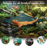 2Pcs Reptile Hammock - Breathable Mesh Bearded Dragon Hammock Lizard Tank Accessories Triangle Geckos Hammocks for Bearded Dragons Snakes Axolotls(Green)