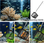 2 Pack 3 Inch Aquarium Net Small Fish Net Black Aquarium Shrimp Nets with Extendable Stainless Steel Handle Fine Tank Tool Mesh for Shrimp, Baby Fish, Food Residue Debris Skimming