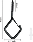 5 PCS Black Eye Screw Hooks, 4 Inch Ceiling Hooks for Hanging Heavy Duty Items with Safety Buckle – Metal Eye Bolt Hooks for Hanging Plants, Wind Chimes, Bird Feeders, String Lights, and More