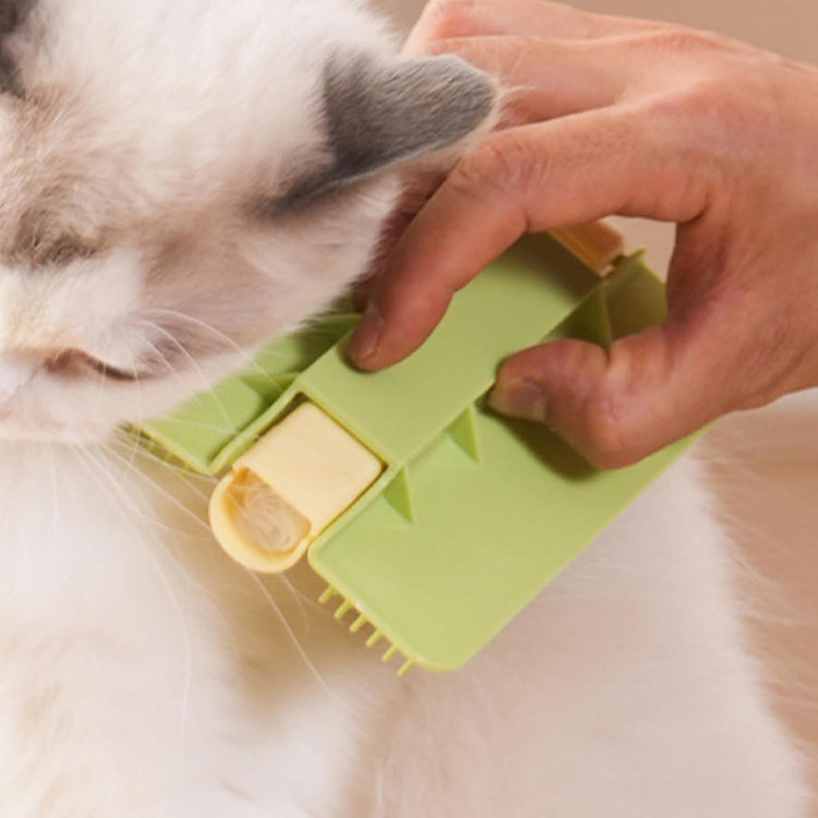 Cat Corner Brush Self-Adhesive - 1 Piece Green - Cat Massage Grooming Tool Wall Mounted Corner Hair Remover for Pet Fur Care