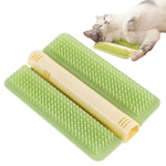 Cat Corner Brush Self-Adhesive - 1 Piece Green - Cat Massage Grooming Tool Wall Mounted Corner Hair Remover for Pet Fur Care