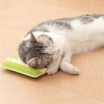 Cat Corner Brush Self-Adhesive - 1 Piece Green - Cat Massage Grooming Tool Wall Mounted Corner Hair Remover for Pet Fur Care