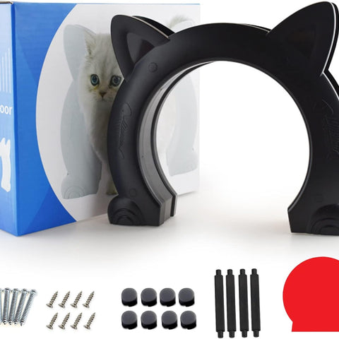 Large Cat Door Interior Door, XL Indoor Cat Door, Pet Doors for Cats, Kitties and Small Dogs (Black)