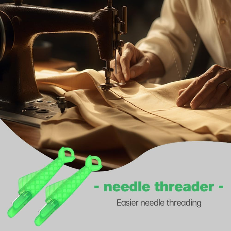 Fish Mouth Sewing Machine Needle Threader, 2024 New Automatic Sewing Needle Threader Simple Needle Threader, Upgrade Quick Sewing Machine Loop Easy Selfthread Needle Threaders Tool (Green*10)