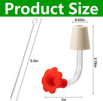 9 Pcs Hummingbird Feeder Tubes with Red Floral Tip, Bird Hummingbird Feeder Replacement Parts with 3 Brush, Outside Flower Bird Water Feeder Tubes Stoppers for Making Your Own Bird Feeders