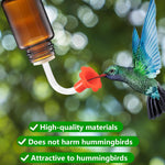 9 Pcs Hummingbird Feeder Tubes with Red Floral Tip, Bird Hummingbird Feeder Replacement Parts with 3 Brush, Outside Flower Bird Water Feeder Tubes Stoppers for Making Your Own Bird Feeders