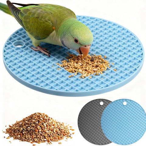 2 PCS Bird Foraging Toys, Soft Bird Slow Feeder Mats, Silicone Bird Foraging Mat, Interactive Foraging Birds Toys for Parakeet, Cockatiel, African Grey, Conure, Budgies