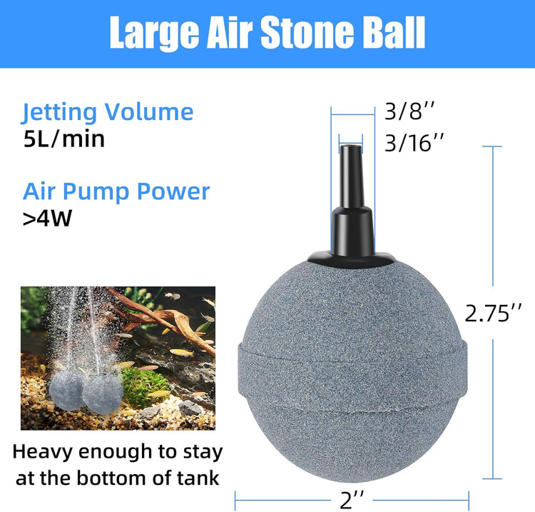 Air Stones for Ponds 2 Inch, Long Lasting Aerator Oxygen Differ, Air Pump Accessories for Aquariums, Fish Tanks, Hydroponics and DWC Reservoirs 4 Pack