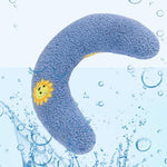 Calming Pillow for Dogs, Pet U Shape Calming Pillow Pet Neck Pillow Dog Calming Pillow for Small Dogs, Ultra Soft Fluffy Pet Calming Toy for Joint Relief Sleeping Improve Machine Washable (Blue-1)