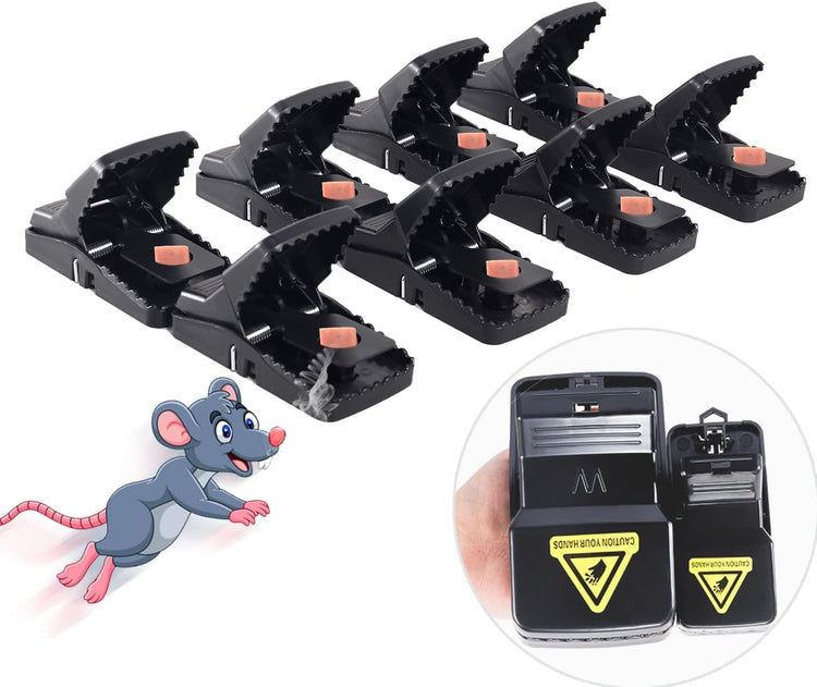8 Packs Large Mouse Traps, High Sensitivity Rat Snap Best Mouse Traps That Work, Safe Effective Anti Rat Mice Trap Indoor Outdoor, Powerful Rodent Catcher, Easy Clean and Quick Kill Mouse
