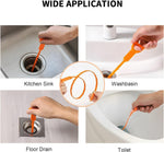 25 Inch Drain Snake Clog Remover:3 Pcs Hair Clog Auger, Drain Cleaner Tool Suitable for Dredging Clogged Pipes, Sink, Shower Drains(Orange)