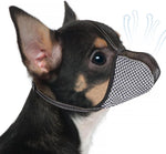 Muzzle for Small Dogs with Adjustable Straps, Breathable Mesh Small Dog Muzzle for Biting Chewing Licking Grooming or Eating Everything, Reflective Tape Design, Lightweight and Portable (XS)
