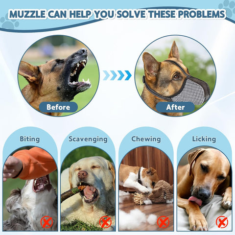 Muzzle for Small Dogs with Adjustable Straps, Breathable Mesh Small Dog Muzzle for Biting Chewing Licking Grooming or Eating Everything, Reflective Tape Design, Lightweight and Portable (XS)